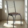 Cadeira Tubular Europa 262 Preto Assento Mosaico Palha ARTEF