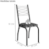 Cadeira Tubular Europa 262 Preto Assento Mosaico Silver ARTEF