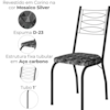 Cadeira Tubular Europa 262 Preto Assento Mosaico Silver ARTEF