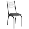 Cadeira Tubular Europa 262 Preto Assento Platina ARTEF