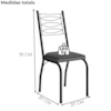 Cadeira Tubular Europa 262 Preto Assento Platina ARTEF