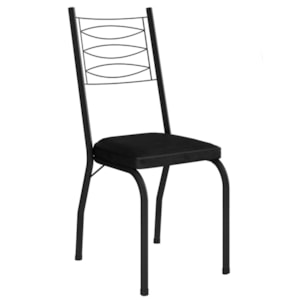 Cadeira Tubular Europa 262 Preto Assento Preto ARTEF