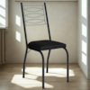 Cadeira Tubular Europa 262 Preto Assento Preto ARTEF