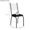 Cadeira Tubular Europa 262 Preto Assento Preto ARTEF