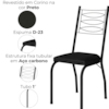Cadeira Tubular Europa 262 Preto Assento Preto ARTEF