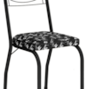 Cadeira Tubular Europa 262 Preto Assento Preto Flor ARTEF