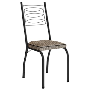Cadeira Tubular Europa 262 Preto Assento Rattan ARTEF