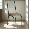 Cadeira Tubular Europa 262 Preto Assento Rattan ARTEF