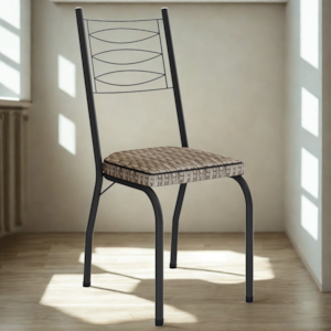 Cadeira Tubular Europa 262 Preto Assento Rattan ARTEF