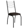 Cadeira Tubular Europa 262 Preto Assento Tecelão Cacau ARTEF