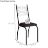 Cadeira Tubular Europa 262 Preto Assento Tecelão Cacau ARTEF