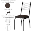 Cadeira Tubular Europa 262 Preto Assento Tecelão Cacau ARTEF