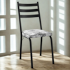 Cadeira Tubular Europa Preto Assento Floral Cinza ARTEF