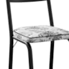 Cadeira Tubular Europa Preto Assento Floral Cinza ARTEF