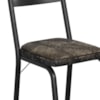 Cadeira Tubular Europa Preto Assento Floral Dourado ARTEF