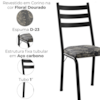 Cadeira Tubular Europa Preto Assento Floral Dourado ARTEF