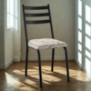Cadeira Tubular Europa Preto Assento Madeira Cedro ARTEF