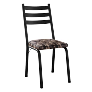 Cadeira Tubular Europa Preto Assento Mosaico Palha ARTEF