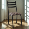 Cadeira Tubular Europa Preto Assento Mosaico Palha ARTEF