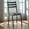 Cadeira Tubular Europa Preto Assento Mosaico Silver ARTEF