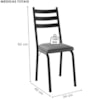 Cadeira Tubular Europa Preto Assento Platina ARTEF