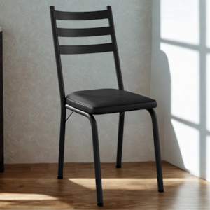 Cadeira Tubular Europa Preto Assento Preto ARTEF