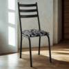 Cadeira Tubular Europa Preto Assento Preto Flor ARTEF