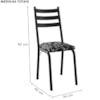 Cadeira Tubular Europa Preto Assento Preto Flor ARTEF