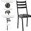 Cadeira Tubular Europa Preto Assento Preto Flor ARTEF