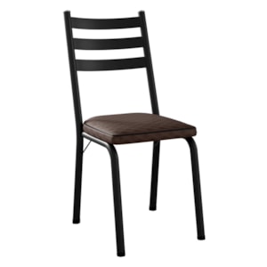Cadeira Tubular Europa Preto Assento Tecelão Cacau ARTEF