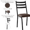 Cadeira Tubular Europa Preto Assento Tecelão Cacau ARTEF