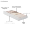 Cama Auxiliar Para Mini Cama MDF 149X74 cm 1143 Branco Decmade