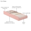 Cama Auxiliar Para Mini Cama MDF 149X74 cm 1143 Rose Decmade