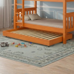 Cama Auxiliar Solteiro Madeira Maciça 715LA Mel Acetinado Marjori