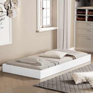 Cama Auxiliar Solteiro MDF 189X92 cm Mili Branco Decmade