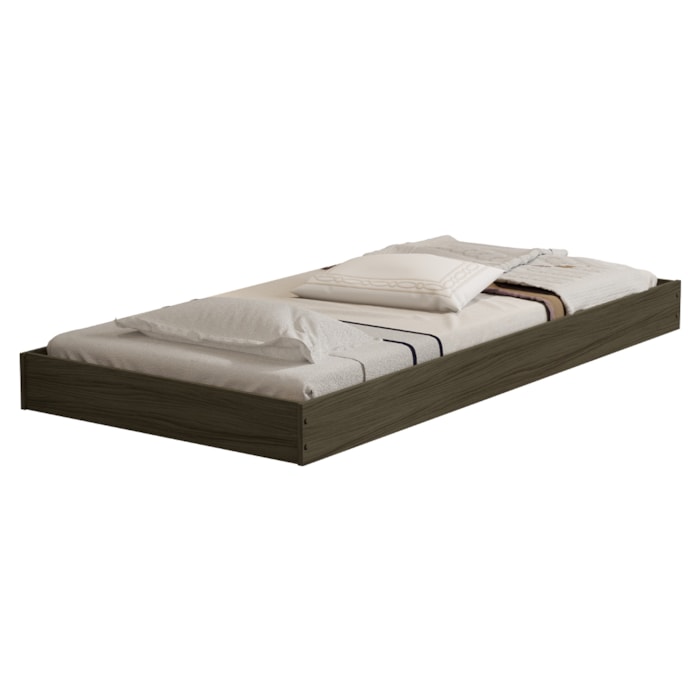 Cama Auxiliar Solteiro MDF 189X92 cm Mili Castanho Decmade