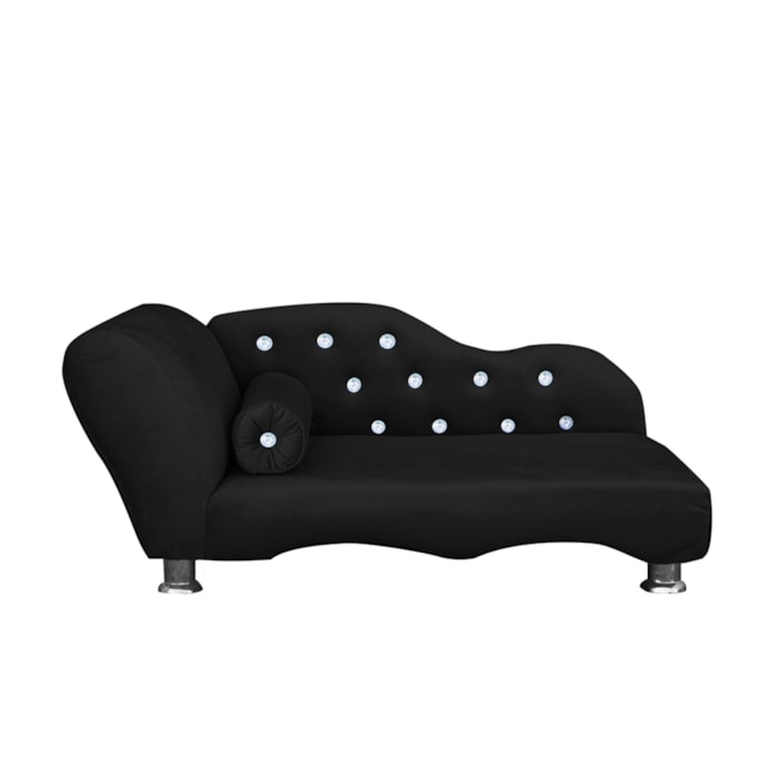 Cama Caminha Diva Pet Veludo Strass Preto Dvinn