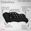 Cama Caminha Diva Pet Veludo Strass Preto Dvinn