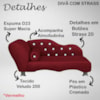 Cama Caminha Divã Pet Veludo Strass Vermelho Dvinn