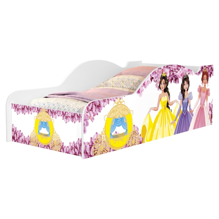 Cama Carro Juvenil MDF 158X73 cm 1154 Princesas Decmade