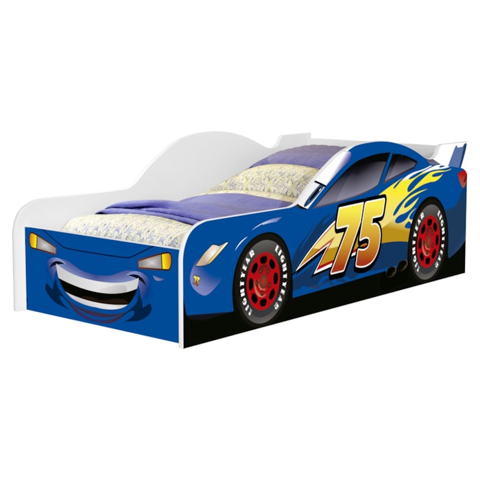 Cama Carro Juvenil MDF 158X73 cm 4040 Azul Decmade