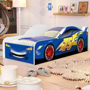 Cama Carro Juvenil MDF 158X73 cm 4040 Azul Decmade