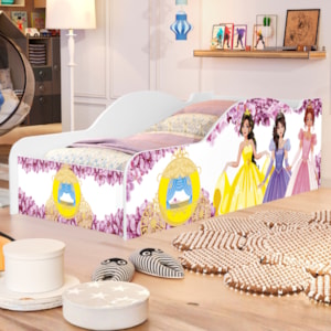 Cama Carro Solteiro MDF 197X92 cm 1155 Princesas Decmade