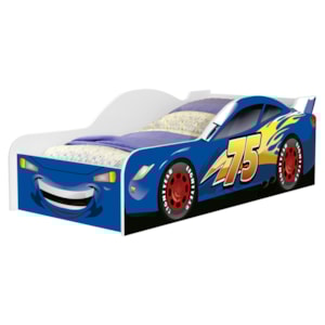 Cama Carro Solteiro MDF 197X92 cm 4042 Azul Decmade