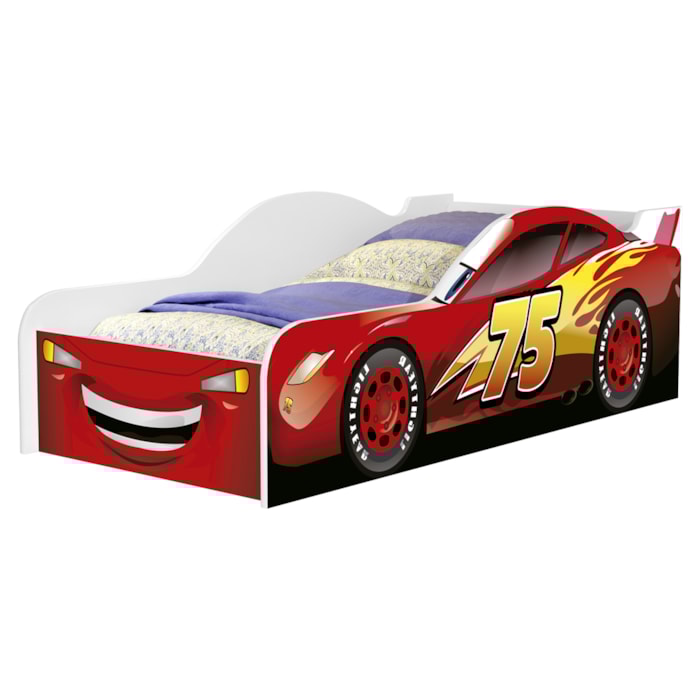 Cama Carro Solteiro MDF 197X92 cm 4042 Vermelho Decmade