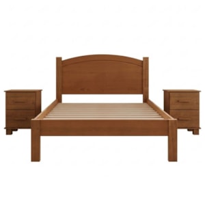Cama Casal 1149C 2 Mesa de Cabeceira 1137C Madeira Macica Taeda Castanho Festra