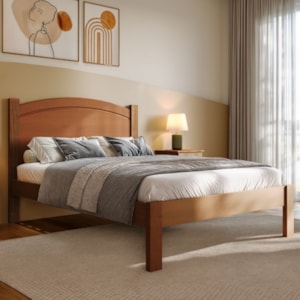 Cama Casal 145 cm Madeira Macica Taeda 1149C Castanho Festra