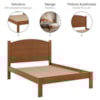 Cama Casal 145 cm Madeira Macica Taeda 1149C Castanho Festra