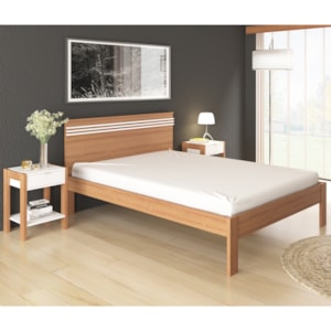 Cama Casal CM8009 E 02 Mesas De Cabeceira AZ1016 QT10 Amendoa Branco Tecno Mobili Cama Casal CM8009 E 02 Mesas De Cabeceira AZ1016 QT10 Amendoa Branco Tecno Mobili