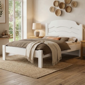 Cama Casal Flex MDF 195X144 cm Iris Branco Decmade